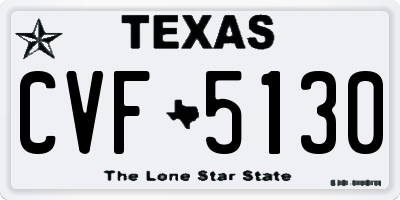 TX license plate CVF5130