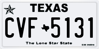 TX license plate CVF5131
