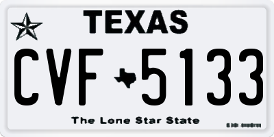 TX license plate CVF5133