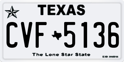 TX license plate CVF5136