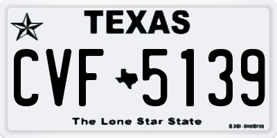 TX license plate CVF5139