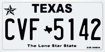 TX license plate CVF5142