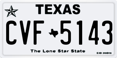 TX license plate CVF5143