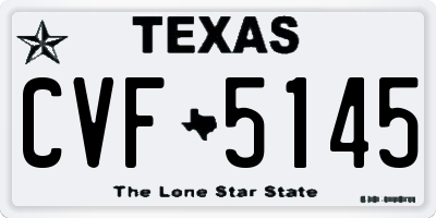 TX license plate CVF5145