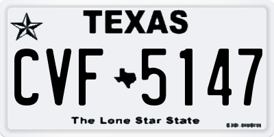 TX license plate CVF5147