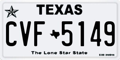TX license plate CVF5149