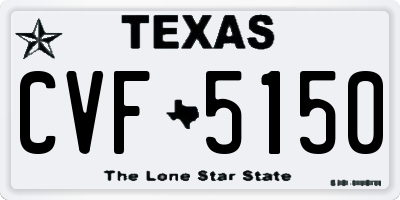 TX license plate CVF5150