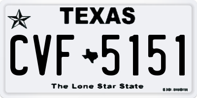TX license plate CVF5151