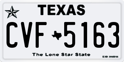 TX license plate CVF5163