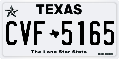 TX license plate CVF5165