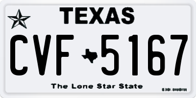 TX license plate CVF5167