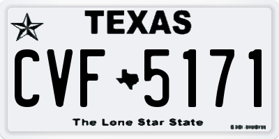 TX license plate CVF5171