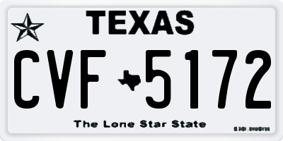 TX license plate CVF5172