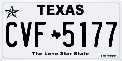 TX license plate CVF5177