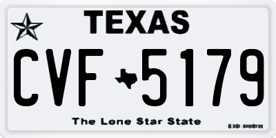 TX license plate CVF5179