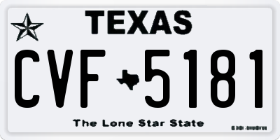 TX license plate CVF5181