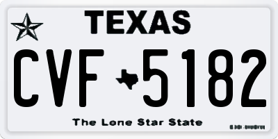 TX license plate CVF5182
