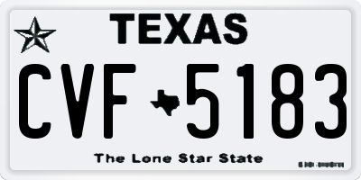 TX license plate CVF5183