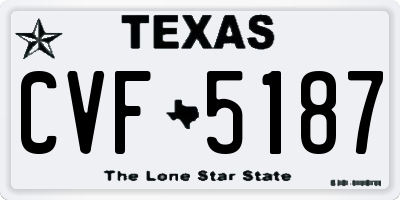 TX license plate CVF5187