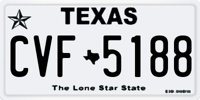 TX license plate CVF5188