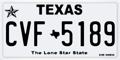 TX license plate CVF5189