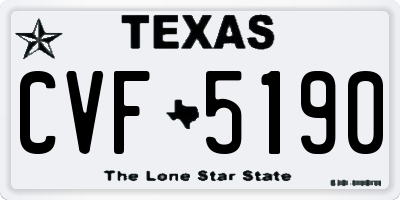 TX license plate CVF5190