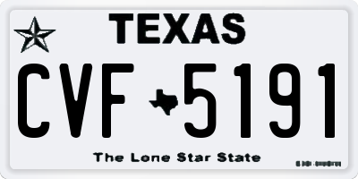 TX license plate CVF5191