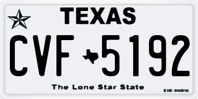 TX license plate CVF5192