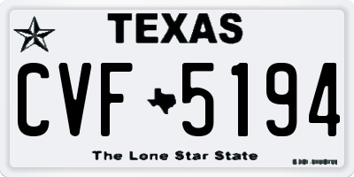 TX license plate CVF5194