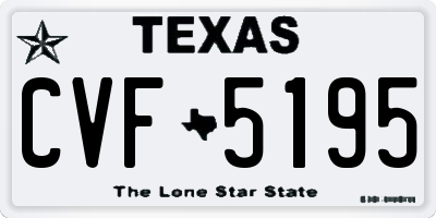 TX license plate CVF5195