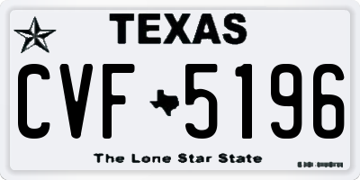 TX license plate CVF5196