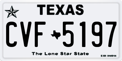 TX license plate CVF5197