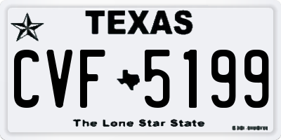 TX license plate CVF5199