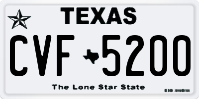 TX license plate CVF5200