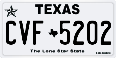 TX license plate CVF5202