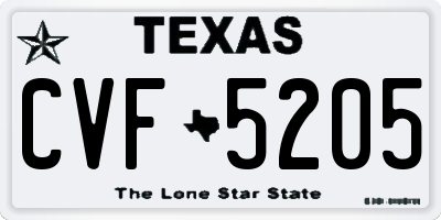 TX license plate CVF5205
