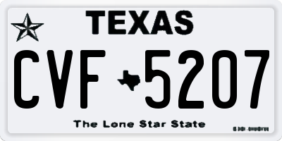 TX license plate CVF5207