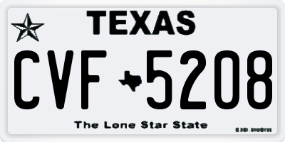 TX license plate CVF5208