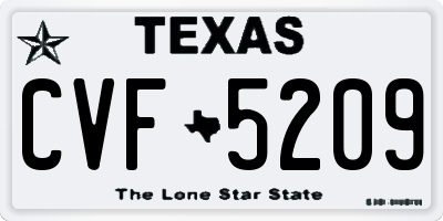 TX license plate CVF5209