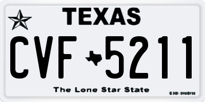 TX license plate CVF5211