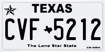 TX license plate CVF5212