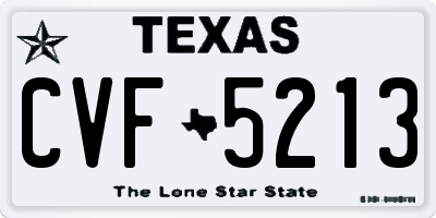 TX license plate CVF5213