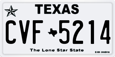 TX license plate CVF5214