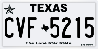 TX license plate CVF5215