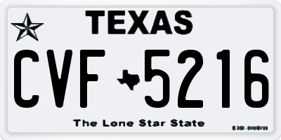 TX license plate CVF5216