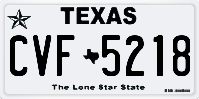 TX license plate CVF5218