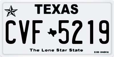 TX license plate CVF5219