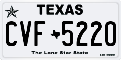 TX license plate CVF5220