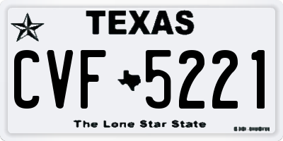 TX license plate CVF5221
