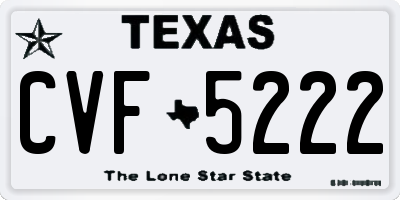 TX license plate CVF5222